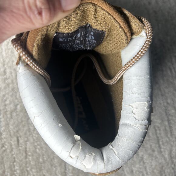 Lugz Vintage Y2K Tan White Heeled Lace Up Boot Size 8 Chunky Sole - Picture 9 of 10